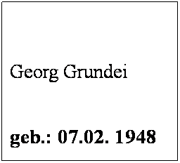 Textfeld:  
 
Georg Grundei
 
geb.: 07.02. 1948
 
Mitglied seit: 1988
